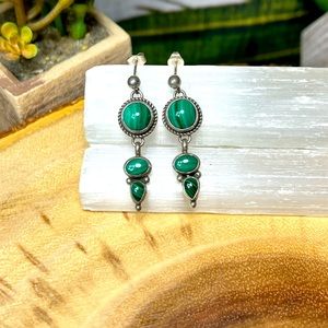VTG| Malachite Sterling Silver Earrings 💚✨